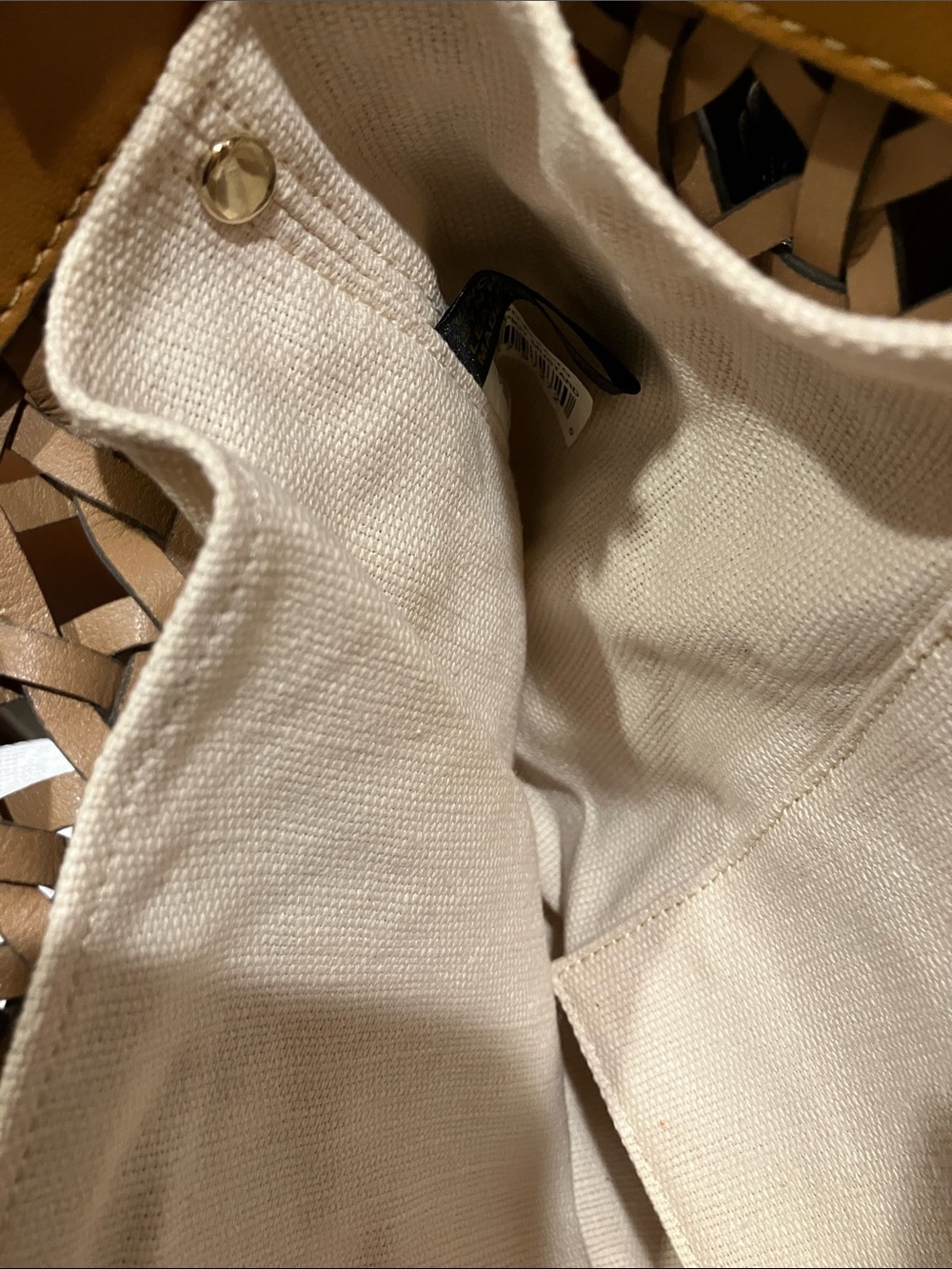 Woven Leather Tote Bag - Tan By Vince Camuto - Picture 6 of 11